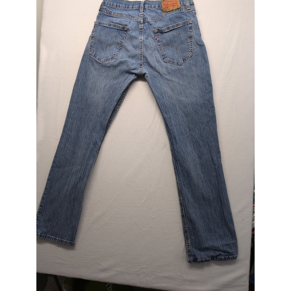 Vintage Levis Jeans Mens Blue 527 Boot Cut Slim Low Rise Denim Pants Y2K Worn‎ - Picture 9 of 9